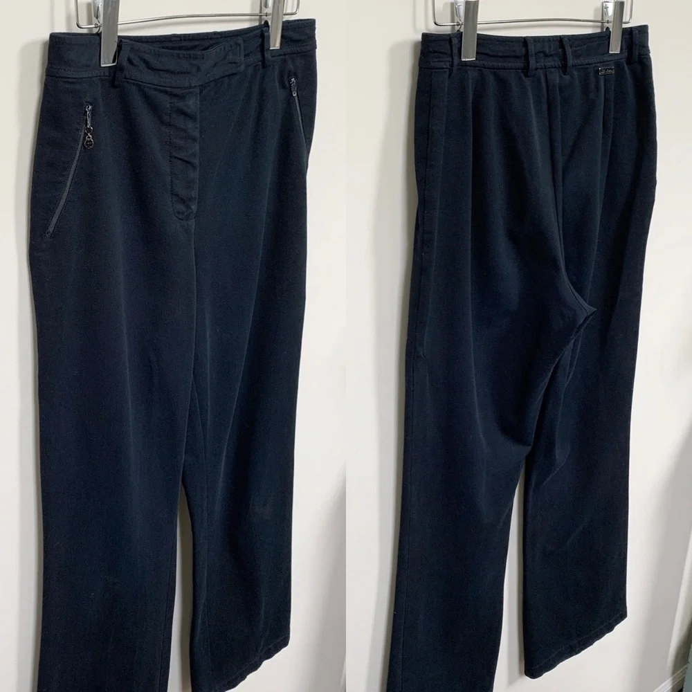 St. John Sport High Waist Wide Leg Chino Pants